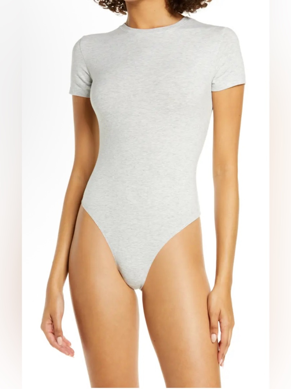 SKIMS stretch cotton tshirt bodysuit, like-new